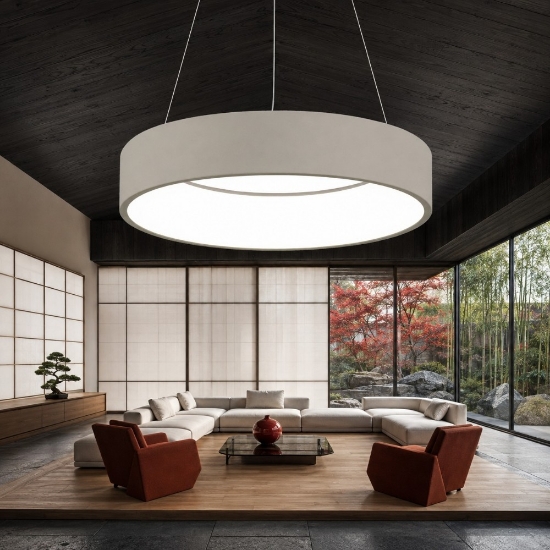 Lampadario 60 cm moderno anello tortora led 36w cct 3000k 4000k dimmerabile per soggiorno