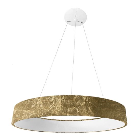 Lampadario a sospensione 80 cm moderna oro anello led 96w cct 3000k 4000k dimmerabile