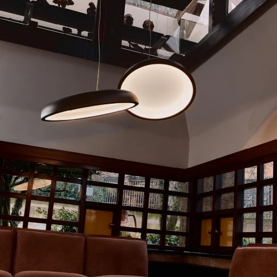 Lampada a sospensione moderna bianca led 35w 3000k dimmerabile cri90 3430lm per soggiorno