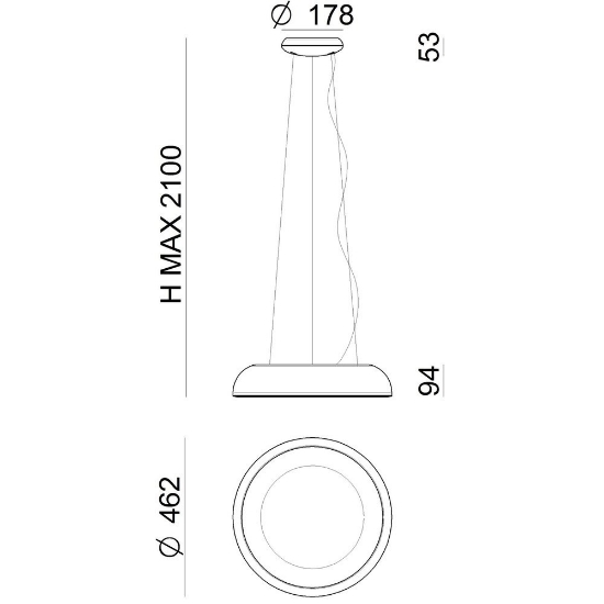 Lampada a sospensione moderna bianca led 48w 3000k dimmerabile