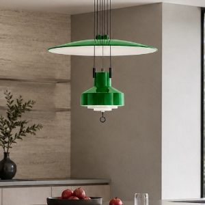 Stilnovo saliscendi lampadario da cucina bianco doppia emissione led 2700k