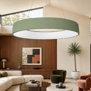 Lampadario 80 cm moderno verde anello led 96w cct 3000k 4000k per soggiorno