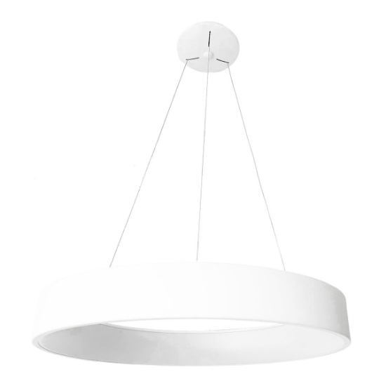 Lampadario 80 cm moderno anello bianco led 96w cct 3000k 4000k dimmerabile
