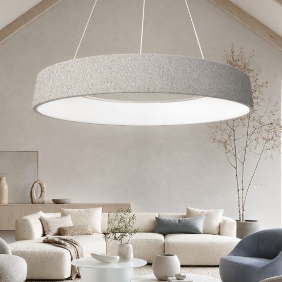Lampadario 80 cm moderno anello effetto muro led 96w cct 3000k 4000k dimmerabile