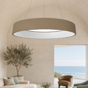 Lampadario 80 cm moderno sabbia anello led 96w cct 3000k 4000k per soggiorno