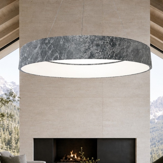 Lampadario 80 cm moderno foglia argento anello led 96w cct 3000k 4000k dimmerabile