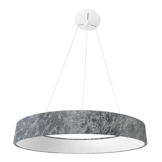 Lampadario 80 cm moderno foglia argento anello led 96w cct 3000k 4000k dimmerabile