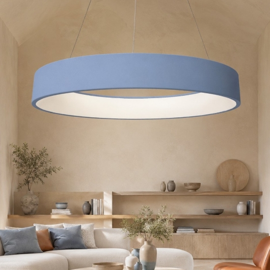 Lampadario 80 cm moderno carta da zucchero anello led 96w cct 3000k 4000k dimmerabile