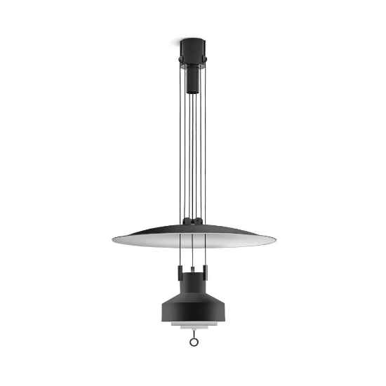 Lampada a sospensione da cucina nero opaco led 2700k saliscendi stilnovo