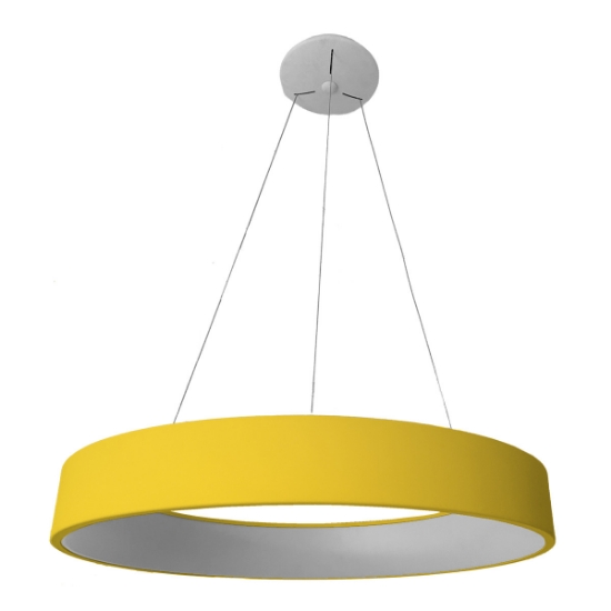 Lampadario 80 cm a sospensione anello giallo led 96w cct 3000k 4000k dimmerabile