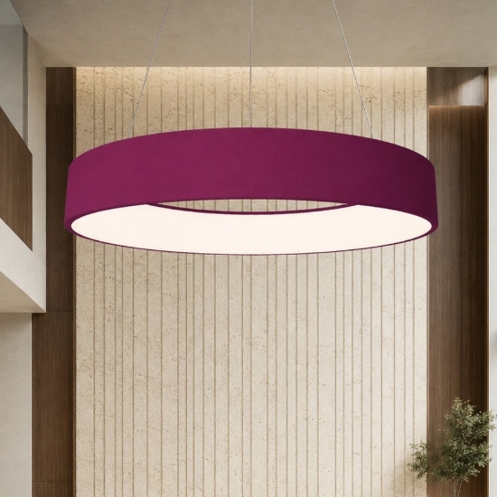 Lampadario a sospensione 80 cm moderno magenta led 96w cct 3000k 4000k dimmerabile