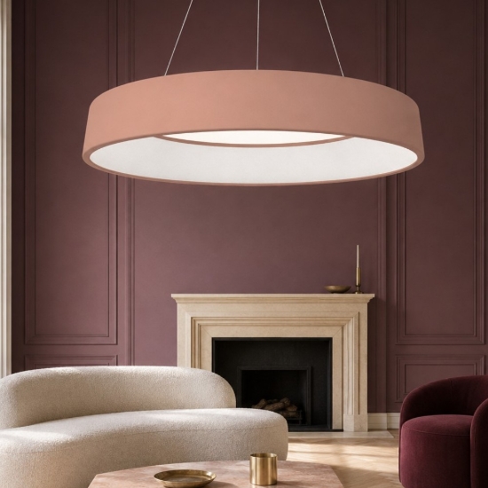 Lampadario 80 cm moderno pesca anello led 96w cct 3000k 4000k dimmerabile per soggiorno