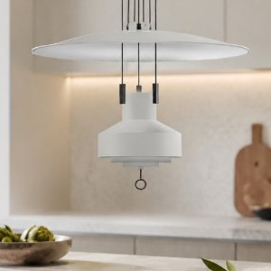 Stilnovo saliscendi lampadario da cucina bianco led 2700k