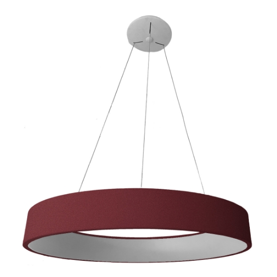 Lampadario 80 cm moderno bordeaux anello led 96w cct 3000k 4000k dimmerabile per soggiorno