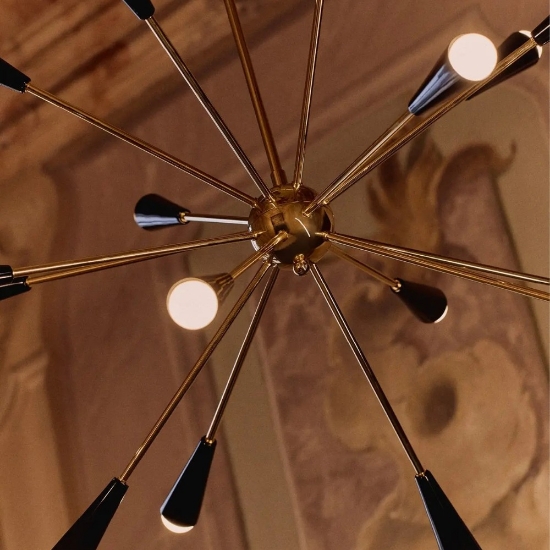 Sputnik stilnovo lampadario moderno oro led 2700k per soggiorno