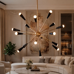 Sputnik stilnovo lampadario moderno oro led 2700k per soggiorno