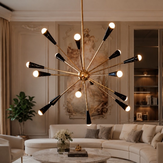 Sputnik stilnovo lampadario moderno oro led 2700k per soggiorno