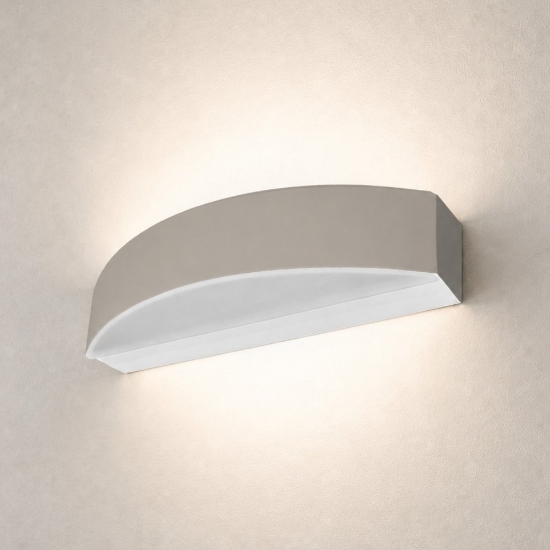 Applique da parete moderna led 16w cct 3000k 4000k tortora curva
