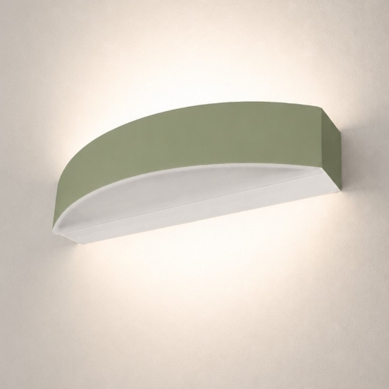 Applique da parete moderna led 16w cct 3000k 4000k verde salvia biemissione
