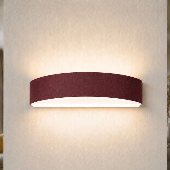 Applique da parete moderna biemissione bordeaux led 16w cct 3000 4000k