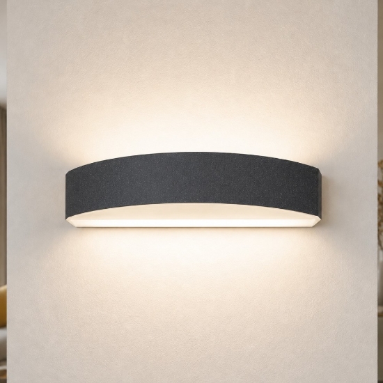 Applique da parete moderna lineare led 16w cct 3000k 4000k antracite biemissione