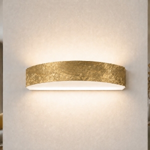 Applique da parete moderna biemissione led 16w cct 3000k 4000k foglia oro