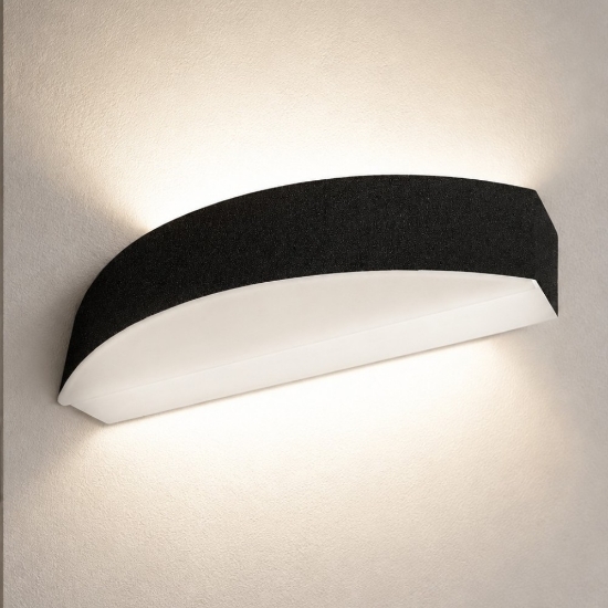 Applique da parete moderna led 16w cct 3000k 4000k nera biemissione