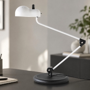 Lampada da tavolo design bianca lampadina led e27 2700k stilnovo topo
