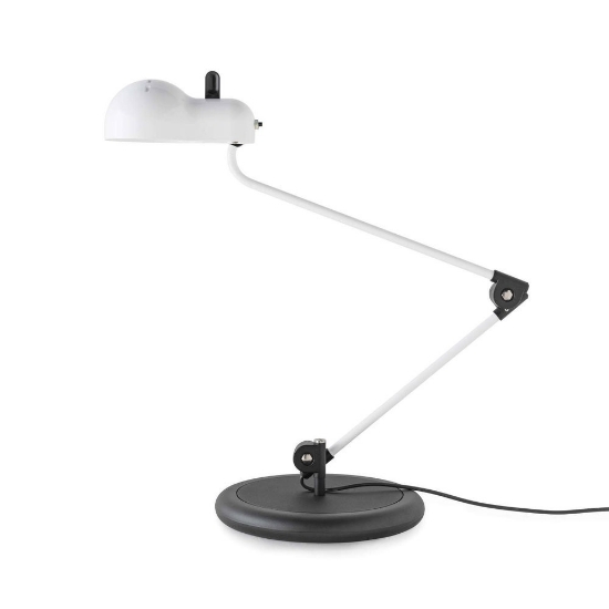 Lampada da tavolo design bianca lampadina led e27 2700k stilnovo topo