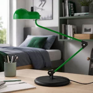 Lampada da scrivania per cameretta verde stilnovo topo