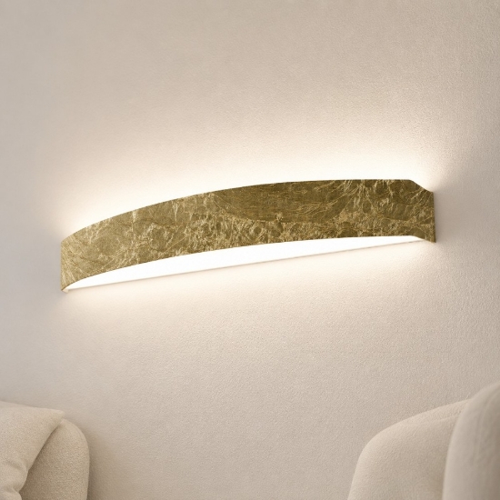 Applique da parete moderna led 20w cct 3000k 4000k finitura foglia oro