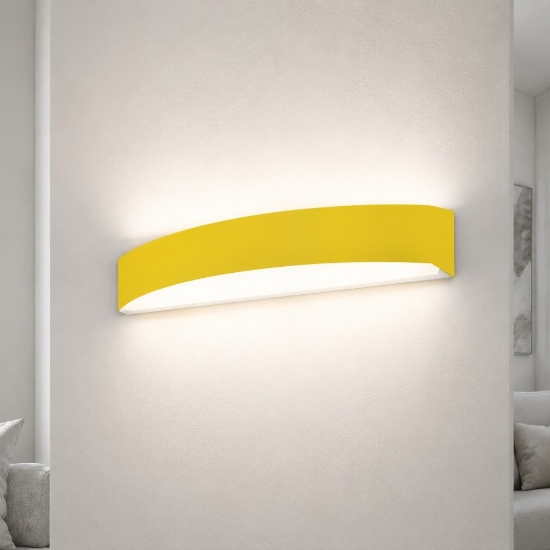 Applique da parete moderna biemissione giallo girasole led 20w cct 3000k 4000k