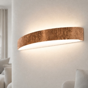 Applique da parete moderna led 20w cct 3000k 4000k biemissione foglia rame