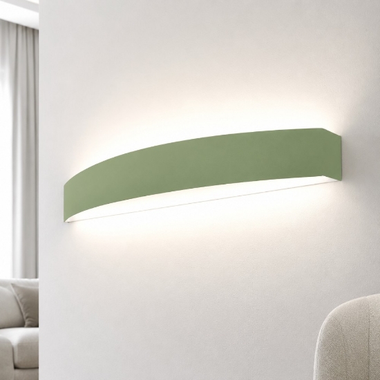 Applique da parete moderna biemissione verde salvia led 20w cct 3000k 4000k