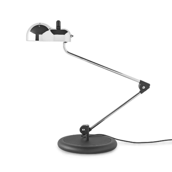 Lampada da scrivania cromo design moderno stilnovo topo