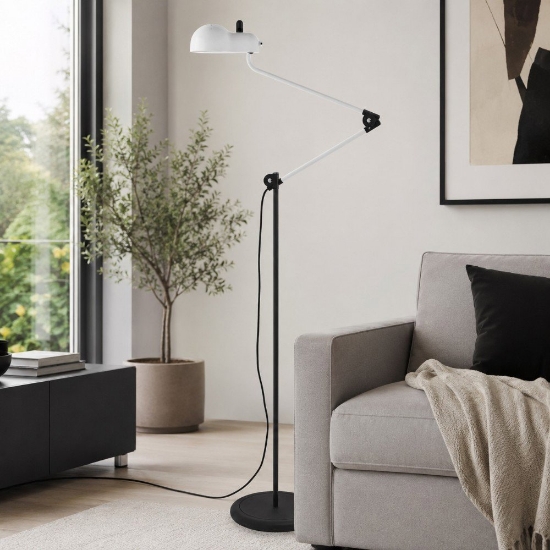 Stilnovo topo piantana da terra design bianca orientabile moderna