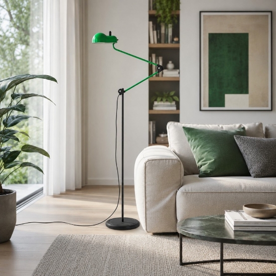 Lampada da terra piantana design verde stilnovo topo