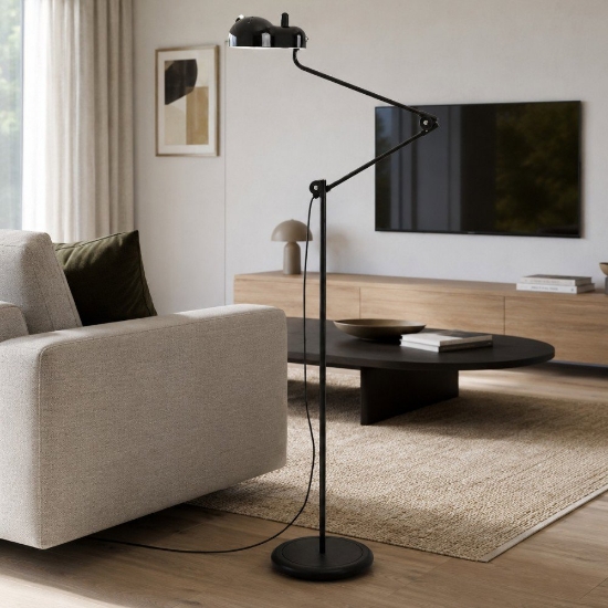 Lampada da terra piantana nera lampadina led 2700k stilnovo topo