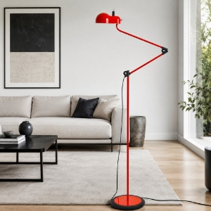 Stilnovo topo lampada da terra piantana rossa per soggiorno
