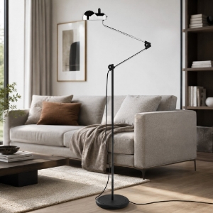 Lampada da terra moderna cromo led 5.9w 2700k e27 stilnovo topo