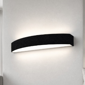 Applique da parete biemissione moderna led 28w cct 3000k 4000k nero 50cm