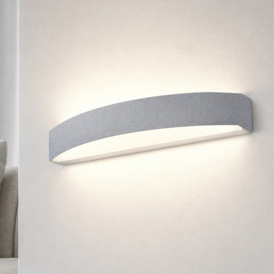 Applique lampada da parete moderna led 28w cct 3000k 4000k grigio perla 50cm