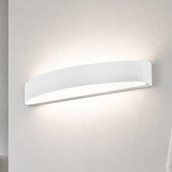 Applique da parete led 28w cct 3000k 4000k bianca 50cm biemissione moderna