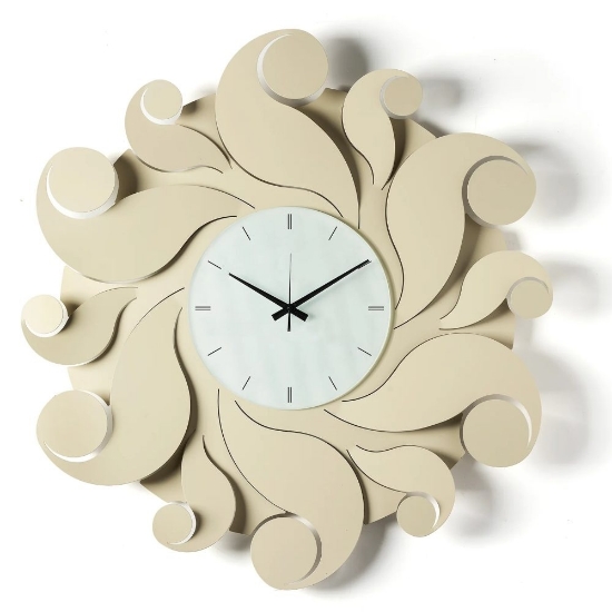 Orologio moderno da parete color crema rotondo 79cm
