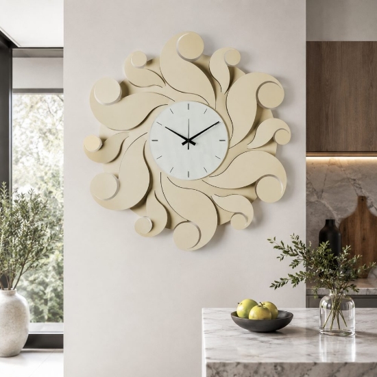 Orologio moderno da parete color crema rotondo 79cm