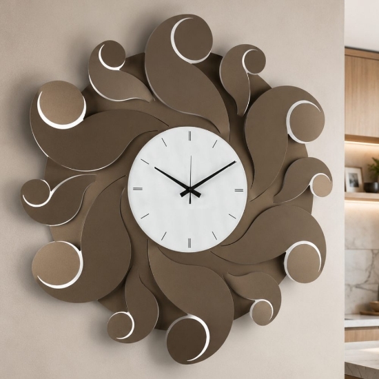 Orologio da parete bronzo moderno design ondulato 79cm
