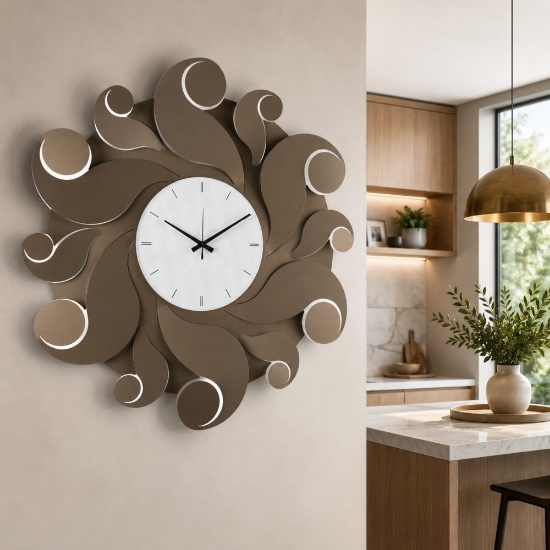 Orologio da parete bronzo moderno design ondulato 79cm