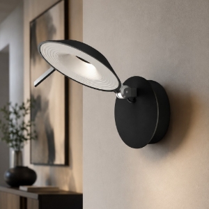 Stilnovo torino applique da parete design led 3000k nera dimmerabile touch