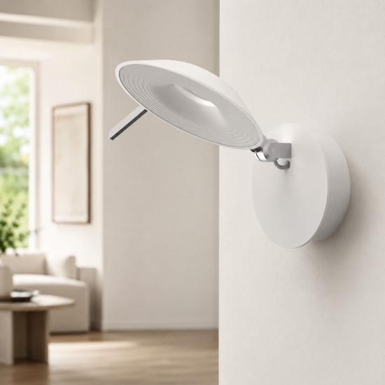Applique da parete bianca led 3000k stilnovo torino orientabile