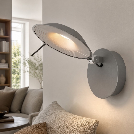 Stilnovo torino applique da parete moderna grigio basalto led 8w dimmerabile touch